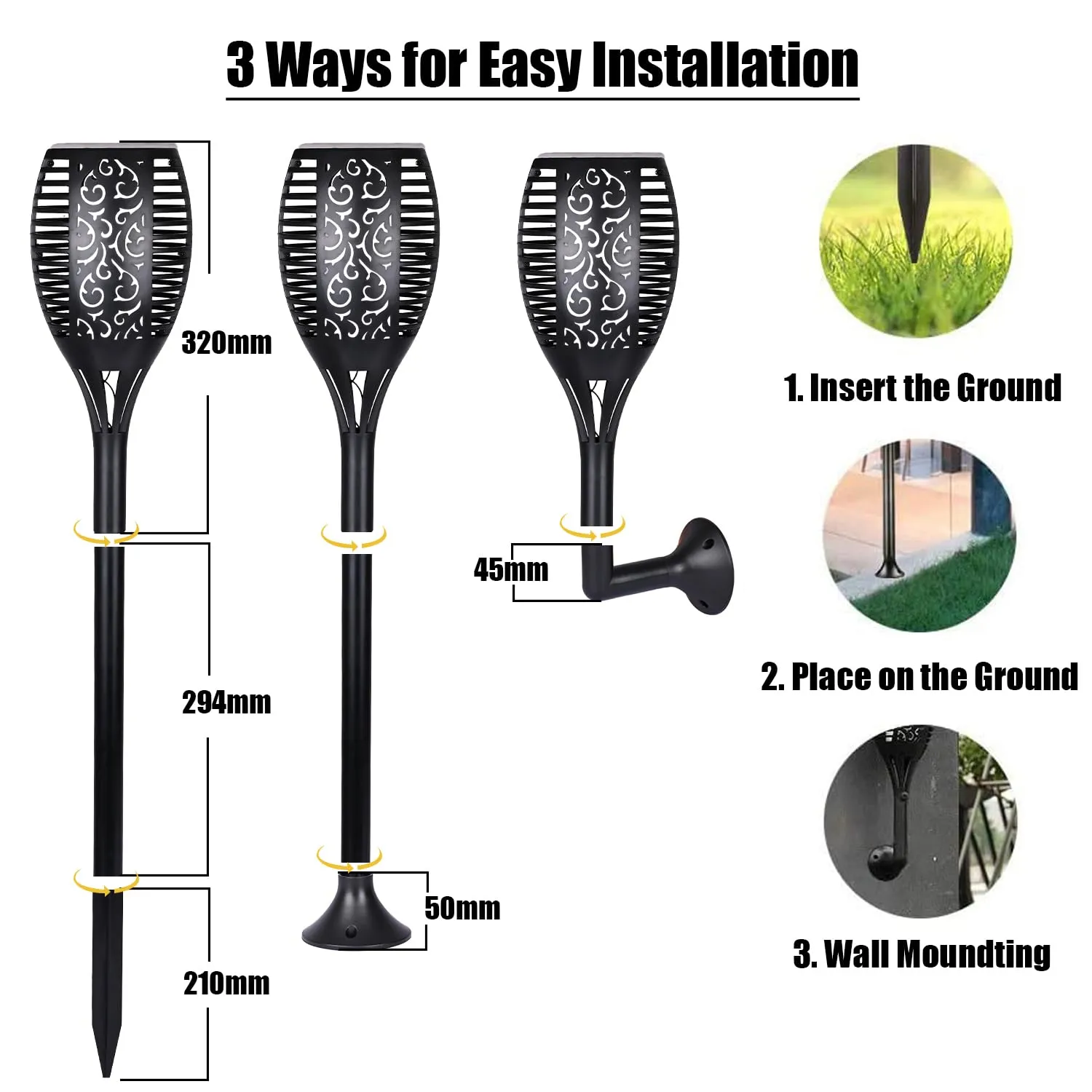 Solar USB Torch Light 96LED Inserted Ground Installation / Hanging Installation Solar USB Torch Light 96LED Inserted Ground Installation / Hanging Installation